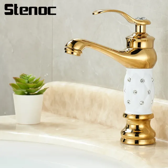 Stenoc robinets de lavabo dorés – vue 2
