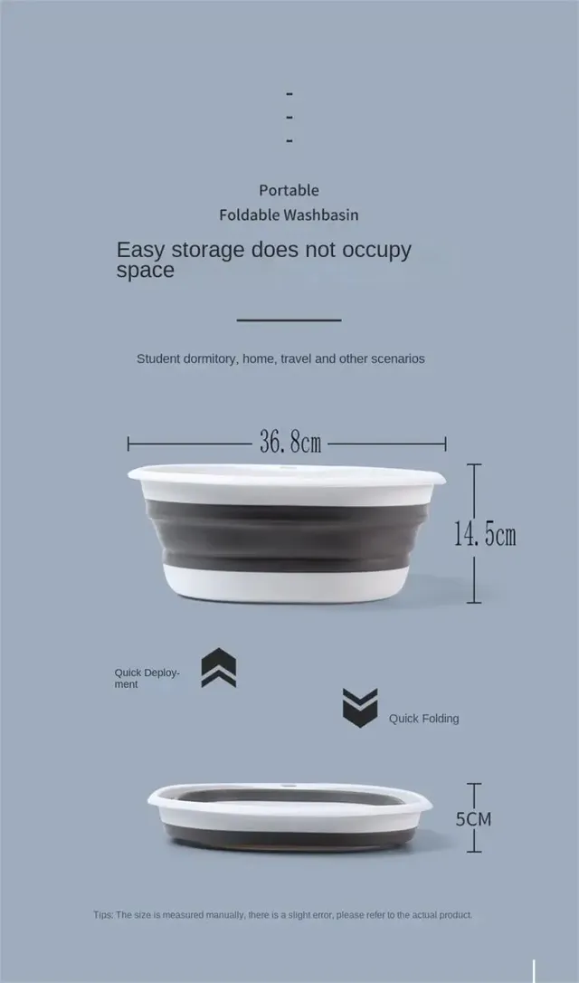 Bassine pliable silicone souple bord renforcé plastique… – vue 3