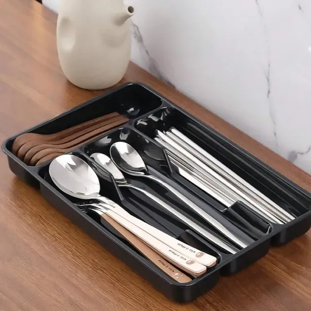 Organisateur couverts tiroir rose plastique rigide… – vue 4
