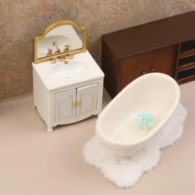 1/12 maison de poupée Simulation baignoire toilette… – vue 5
