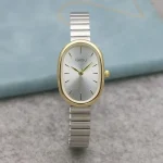 Montre à Quartz ovale pour femmes, petit cadran, bracelet en bambou, en acier inoxydable, pour étudiantes, loisirs, mode, cadeau de luxe, livraison directe