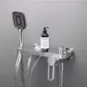 Ensemble de douche mural en laiton doré brossé – vue 5
