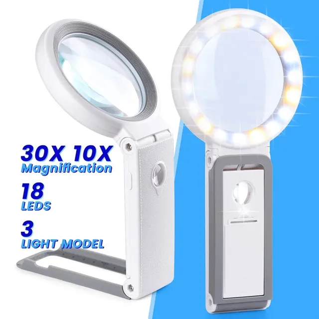Loupe bureau pliable éclairée LED blanc chaud froid… – vue 2