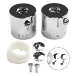 Bouton de poignée de contrôle de température de douche, poignée thermostatique chromée, robinets de salle de bains, accessoires de thermostats