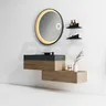 Miroir rond éclairé tactile étanche cadre noir mat halo… – vue 3