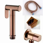 Pulvérisateur de Bidet à main en or Rose brillant, Kit de Douche en acier inoxydable, Bidet de toilette Shattaf, Valve en cuivre, ensemble de Jet, pomme de Douche