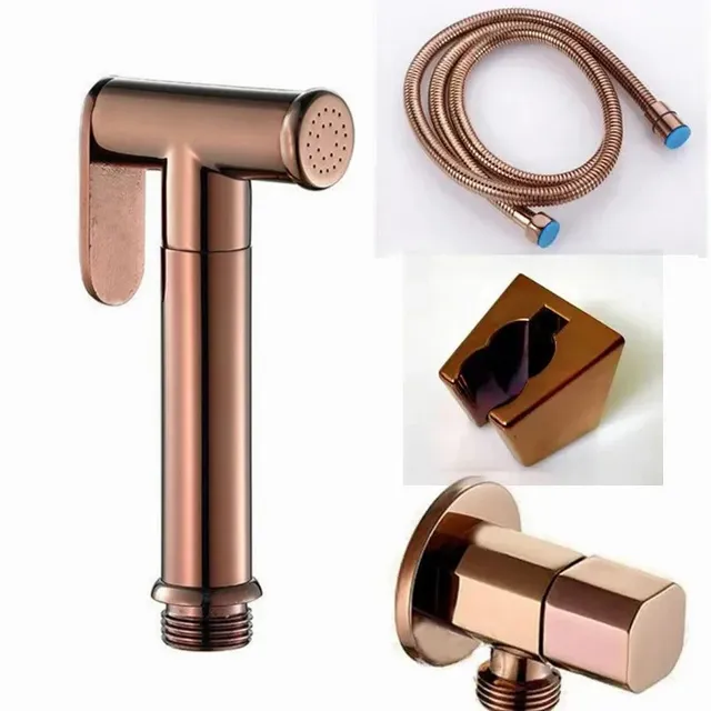 Pulvérisateur de Bidet à main en or Rose brillant