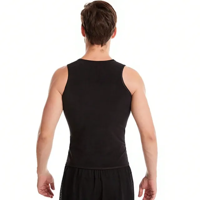 Gilet sauna homme sans manches coupe ajustée noir… – vue 5