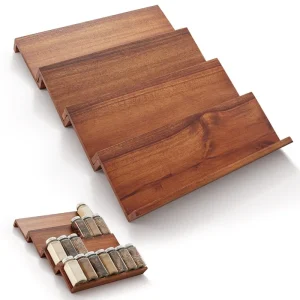 étagères épices escalier quatre niveaux bois acacia massif fini acajou compact incliné rebords maintien bocaux visibilité étiquettes gain place armoire étagères épices escalier quatre niveaux bois acacia massif fini acajou compact incliné rebords maintien bocaux visibilité étiquettes gain place armoire