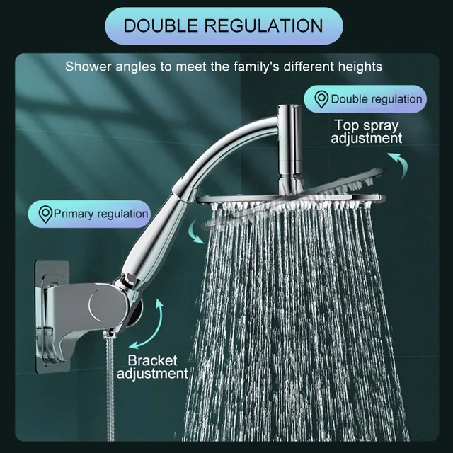 Salle de bain 6 ”8 pouces pomme de douche ABS Chrome… – vue 4