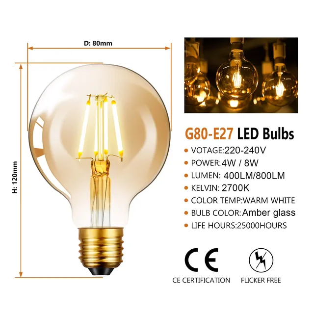 Ampoule LED Edison variable 4W 8W Antique rétro Vintage… – vue 2