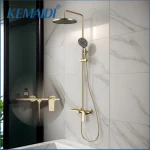 KEMAIDI – système de douche en or brossé, ensemble de robinets de salle de bains, ensemble de douche à pluie à 3 voies avec pulvérisateur de douchette à main et mélangeur de baignoire