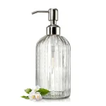 Distributeur de savon en verre transparent pour salle de bains, recharge vide, sous-bouteille de détergent, désinfectants pour les mains, Gel douche, bouteilles de shampoing