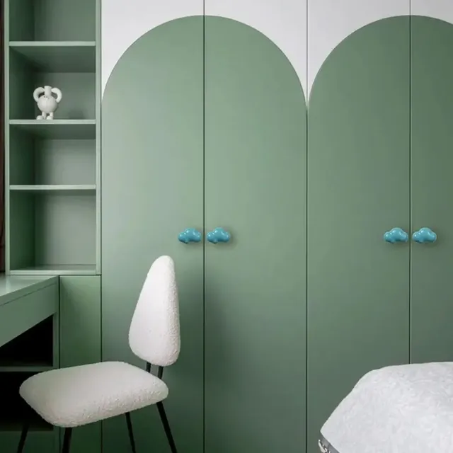 Bouton armoire poignée tiroir céramique nuage mat pastel… – vue 3