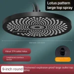 9/10 pouces 360 °   Pommeau de douche de pluie pivotant, Booster de pression interne, douche de pluie au plafond, salle de bains, pomme de douche murale réglable