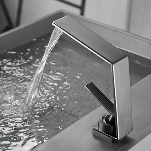 Robinet lavabo monocommande cascade noir mat acier… – vue 6