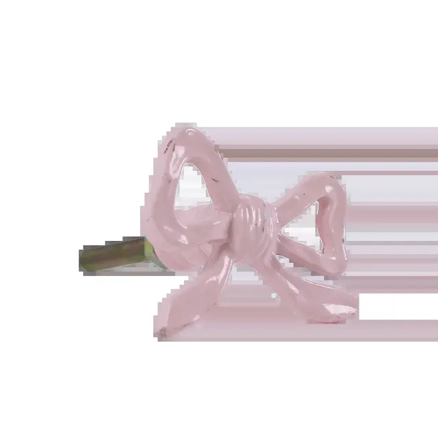 Poignée de porte en métal avec nœud papillon rose – vue 5