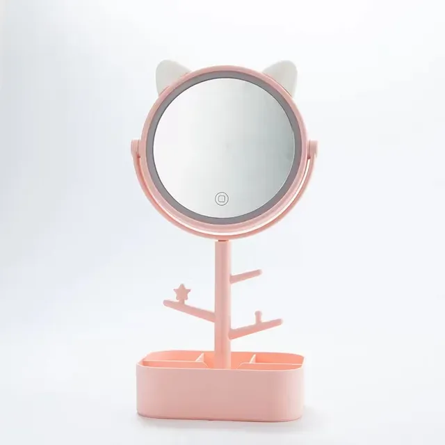 Miroir de maquillage LED avec oreilles – vue 3