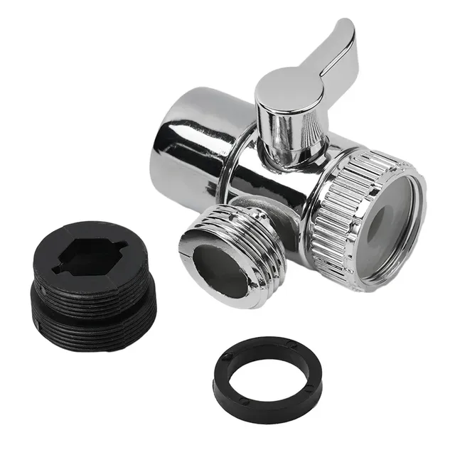 Déviateur robinet trois voies plastique chrome argenté… – vue 3