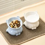 Bol en céramique multi-usage pour chat, mignon et créatif, pour animaux de compagnie, pied haut, bouche inclinée, Anti-basculement, bassin d&rsquo;alimentation pour chien, récipient d&rsquo;eau