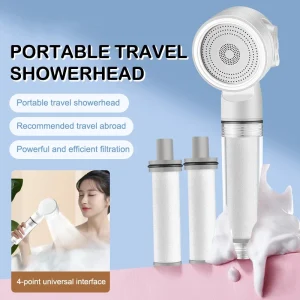 Pommeau de douche pressurisé portable avec filtre pour les voyages, les voyages d&rsquo;affaires et les supports d&rsquo;hôtel