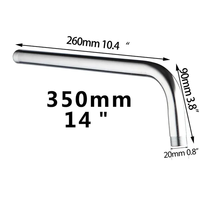 Bras douche mural coudé tubulaire rond acier inoxydable… – vue 5