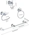 Ensemble accessoires bain mural chrome cristaux porte… – vue 2