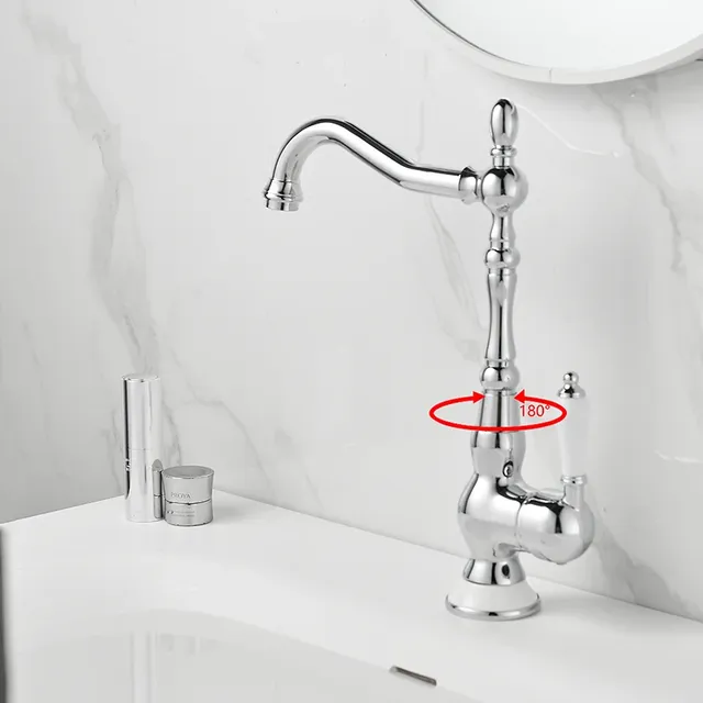 Robinet de lavabo doré de style européen – vue 5