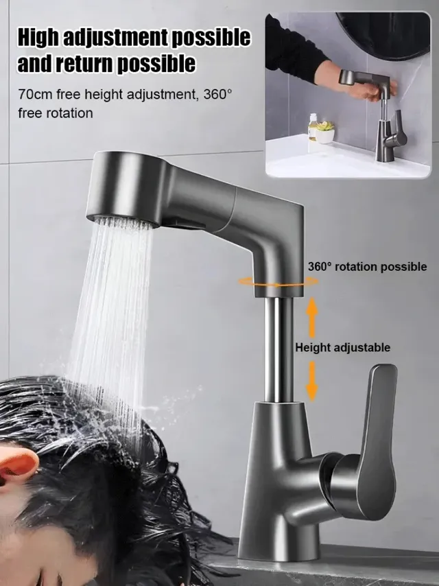 Robinet de lavabo pivotant extractible – vue 5