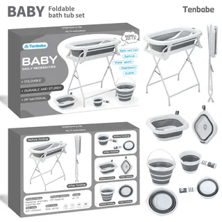 Baignoire bébé pliable pieds inclinable transat intégré cadre…
