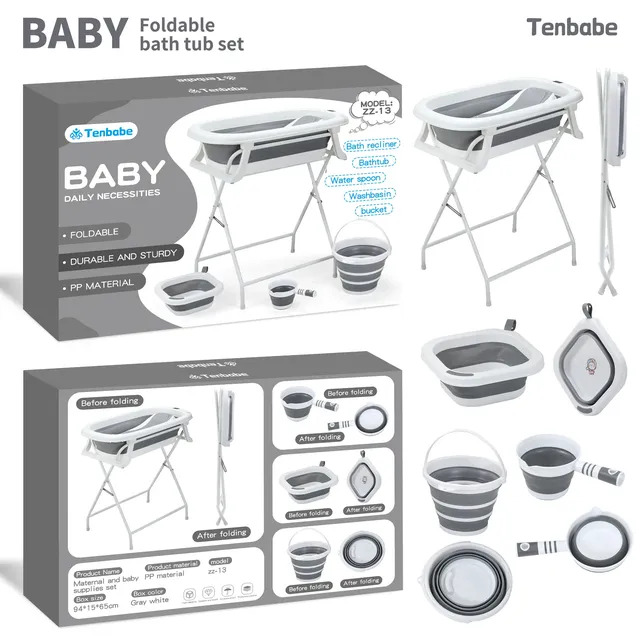 Baignoire bébé pliable pieds inclinable transat intégré…