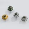 Lot quatre boutons céramique émaillée blanche bombée… – vue 2