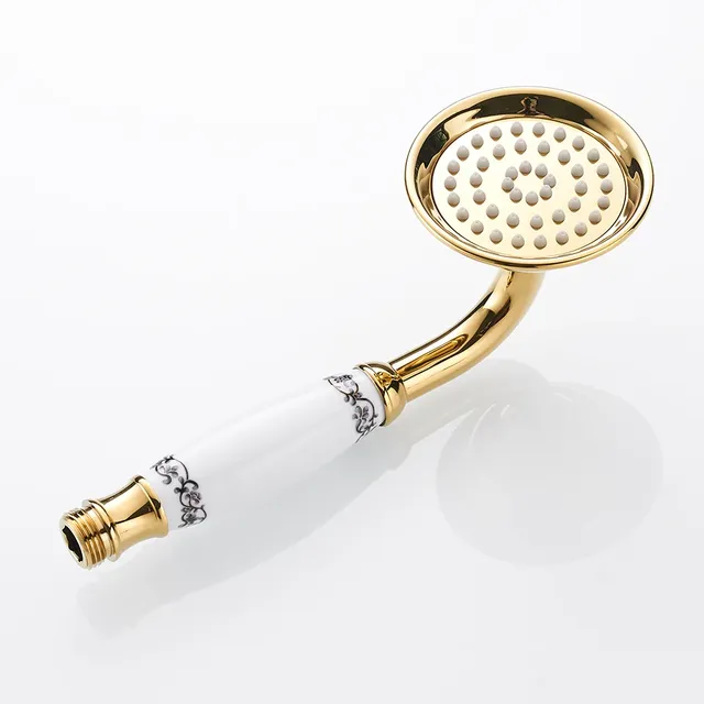 Pommeau douche main laiton massif antique noir mat doré… – vue 4