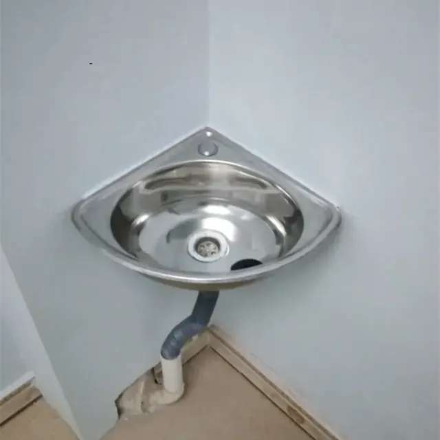 Lavabo triangulaire en acier inoxydable – vue 3