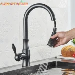 Robinet mitigeur chaud et froid à poignée unique, montage sur pont de cuisine, deux méthodes de sortie, Rotation à 360 °