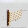 Porte serviettes rotatif mural cinq bras noyer aluminium… – vue 6