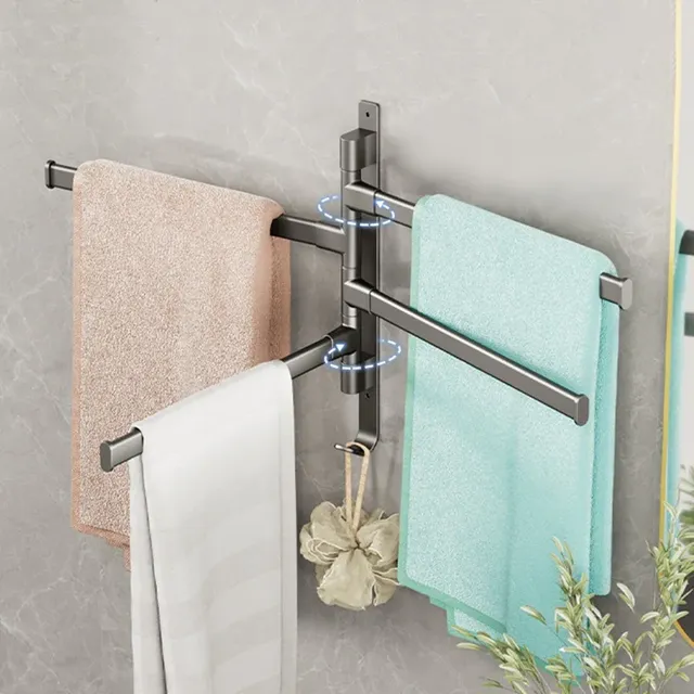 Salle de bain Porte-serviette Rotatif Porte-serviettes… – vue 4