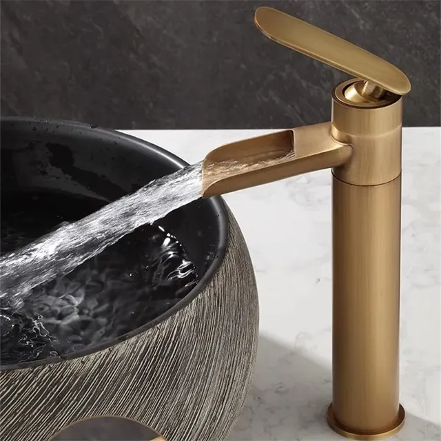 Mitigeur lavabo haut cascade bronze antique laiton… – vue 6