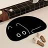 Tapis de bain à séchage rapide chat noir