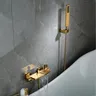 Ensemble bain douche mural doré brossé laiton gris… – vue 4