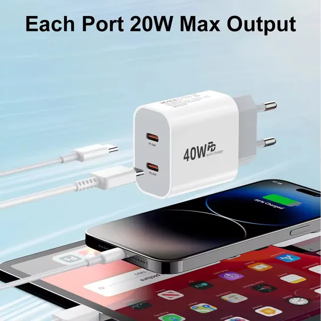 40W USB C chargeur Charge rapide QC 3.0 double PD… – vue 5