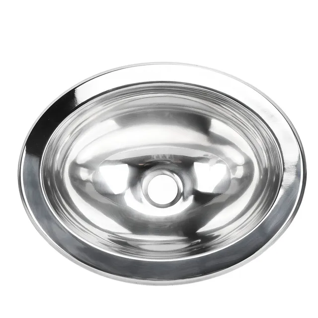 Évier rond en acier inoxydable poli antirouille pour… – vue 5