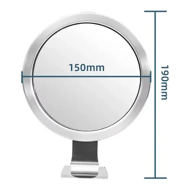 Miroir mural rond anti buée aluminium inoxydable brossé… – vue 6