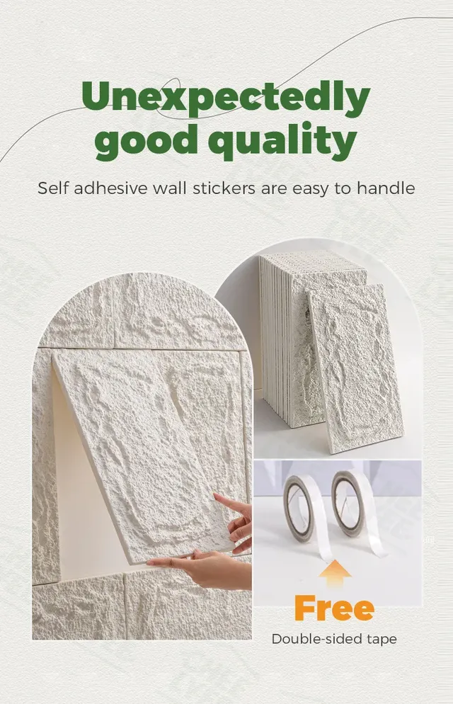 Panneaux muraux 3D PU Rock 25x45CM – vue 5