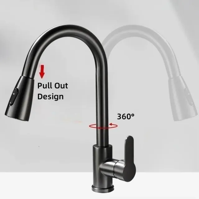Robinet de cuisine noir mat – vue 5