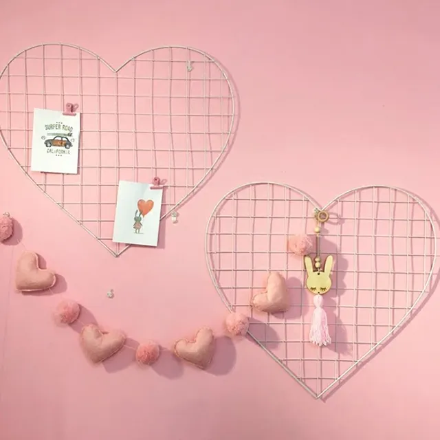 Panneau grille coeur métal rose poudré solide design… – vue 4
