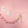 Panneau grille coeur métal rose poudré solide design… – vue 4