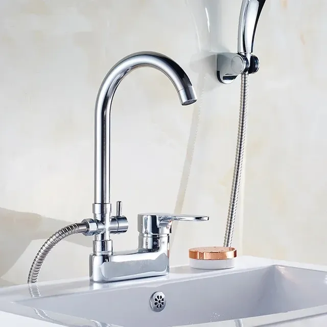 Robinet de douche de lavabo chromé – vue 3
