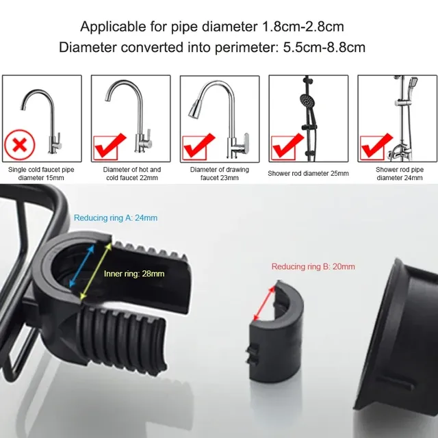 Support de rangement pour robinet de salle de bains – vue 4