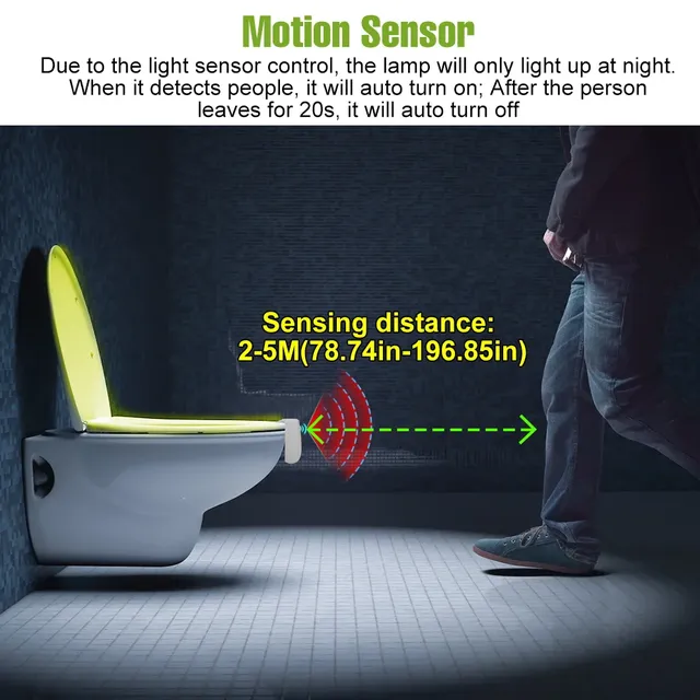 LED lampe de toilette intelligente PIR capteur de… – vue 3